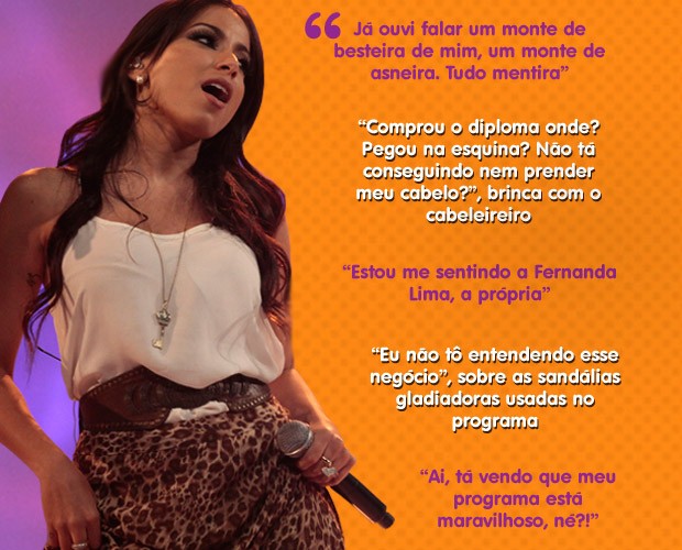 Anitta solta pérolas no camarim (Foto: TV Globo/Sai do Chão)