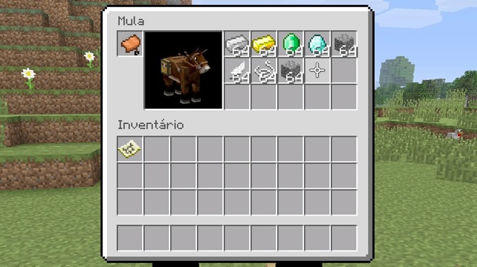 Mulas podem carregar até 15 itens em suas sacolas de Minecraft (Foto: Reprodução/Rafael Monteiro)