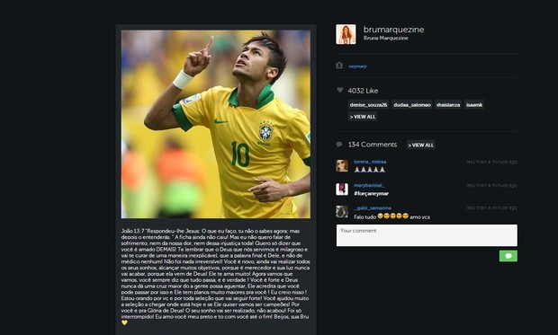 Bruna Marquezine sobr3e Neymar (Foto: Reprodução do Instagram)