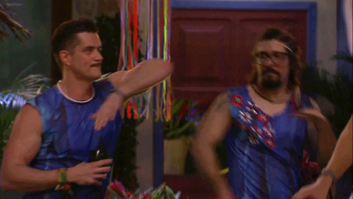 Marcos e Ilmar fazem dancinha (Foto: TV Globo)