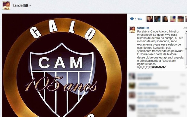 Tardelli parabéns Atlético-MG twitter (Foto: Reprodução / Twitter)