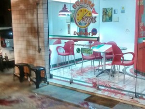 Pizzaria onde ocorreu o crime fica na Zoona Sul do Recife (Foto: PMPE/WhatsApp)