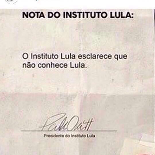 Paródia de comunicado do Instituto Lula (Foto: Reprodução)