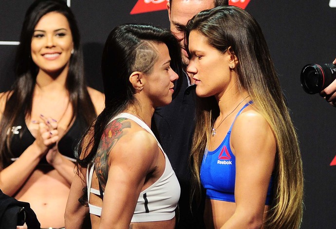 Claudia Gadelha, Cortney Casey pesagem UFC São Paulo (Foto: Marcos Ribolli)