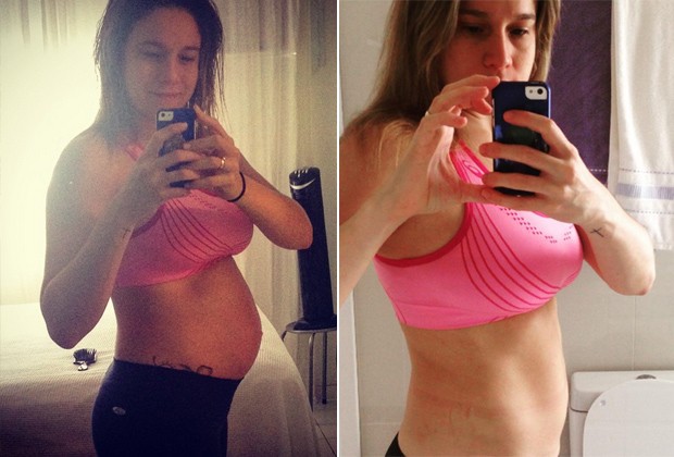 Fernanda gentil mostra barriga durante e depois da gravidez (Foto: Reprodução Instagram)