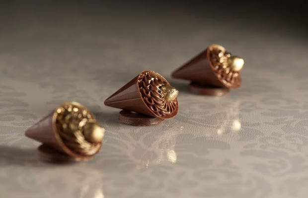 Hummm! Cone de chocolate belga recheado com nutella, da Giuliana Pimenta (Preço: A partir de R$2,70 a unidade) (Foto: Divulgação)