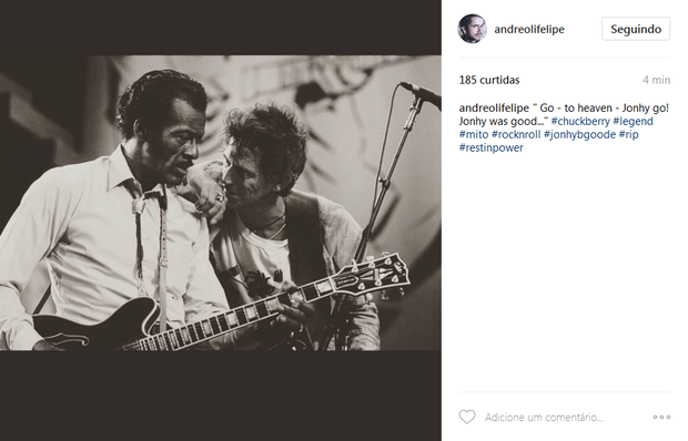 Felipe Andreoli lamenta a morte de Chuck Berry (Foto: Reprodução/Instagram)