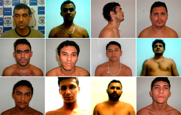 Fotos dos presos que continuam sendo procurados pela polícia (Foto: Cedida/PM)