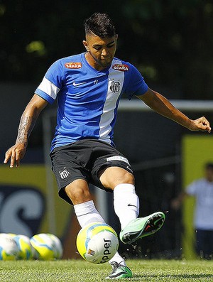 Atacante Gabriel Santos treino (Foto: Ricardo Saibun/ Santos FC)