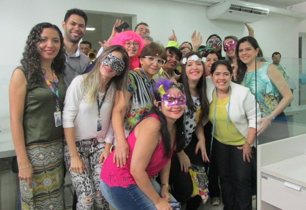 Setor do marketing da TV Clube organizou a folia (Foto: Laurivânia Fernandes/ Rede Clube)
