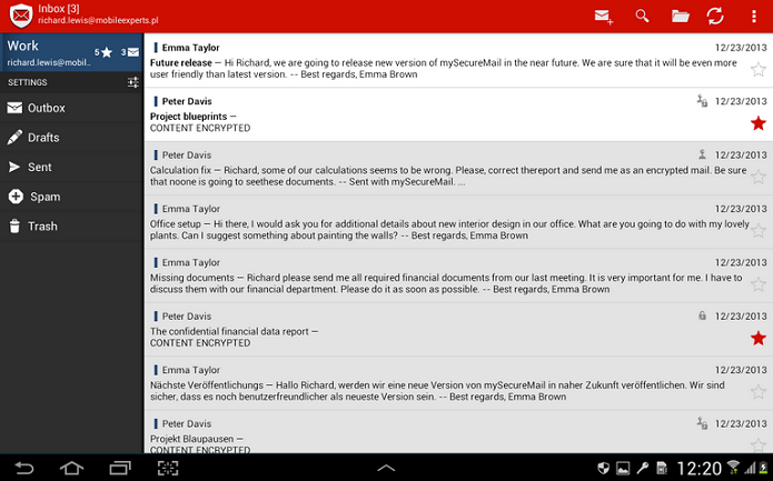 my Secure Mail é um gerenciador seguro de contas de e-mail para Android (Foto: Divulgação)