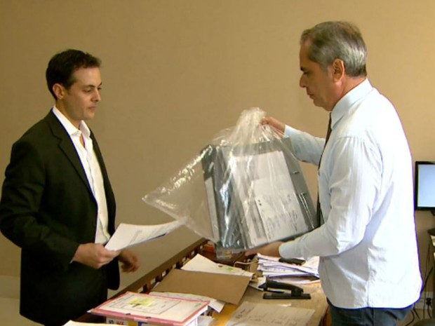 Promotoria de Justiça apreendeu documentos no apartamento de Marcelo Plastino, empresário morto em Ribeirão Preto (Foto: Reprodução/EPTV)