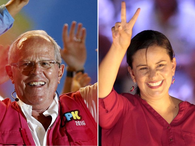 Pedro Kuczynski e Veronika Mendonza disputam o segundo lugar nas eleições presidenciais deste domingo (10) (Foto: REUTERS/Mariana Bazo/ Janine Costa ) Pedro Kuczynski e Veronika Mendonza disputam o segundo lugar nas eleições presidenciais deste domingo (10) (Foto: REUTERS/Mariana Bazo/ Janine Costa )