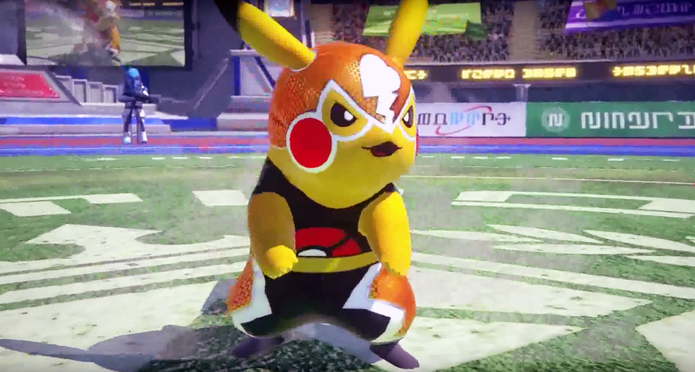 Pikachu Libre exibe suas habilidades em Pokkén Tournament (Foto: Reprodução/YouTube) Pikachu Libre exibe suas habilidades em Pokkén Tournament (Foto: Reprodução/YouTube)