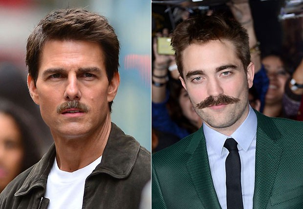 Tom Cruise e Robert Pattinson: com ou sem bigode? (Foto: Reprodução)