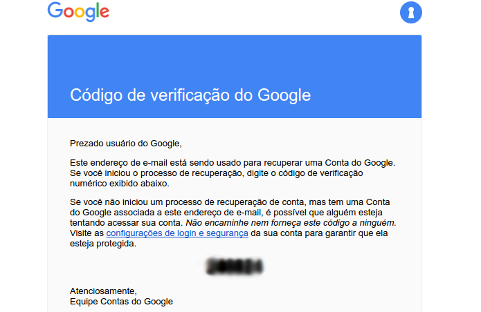 Recebendo o código de verificação no e-mail (Foto: Reprodução/Edivaldo Brito)