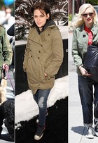 Demi Lovato, Katie Holmes e mais famosas usam casaco no estilo militar