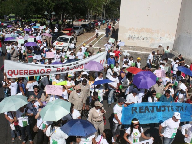 Mais de 20 cidades do Piauí participam de ato no Centro da capital (Foto: Catarina Costa/G1)