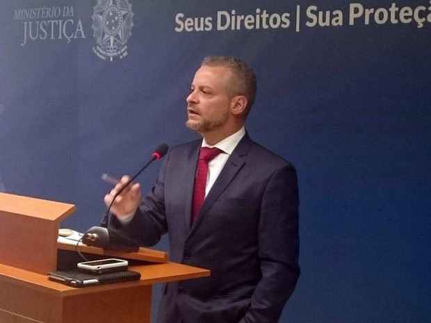 O diretor-geral do Departamento Penitenciário Nacional, Renato de Vitto, durante apresentação nesta terça (26), em Brasília, de dados da população carcerária brasileira (Foto: Mateus Rodrigues/G1)