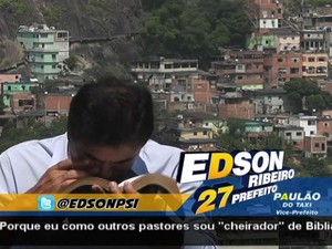Trecho de propaganda eleitoral de Edson Ribeiro (Foto: Reprodução )