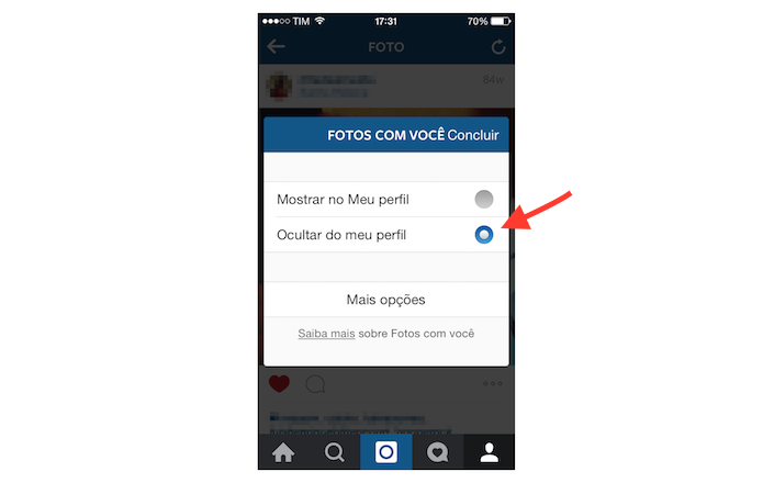 Ocultando uma foto do perfil do Instagram (Foto: Reprodução/Marvin Costa)