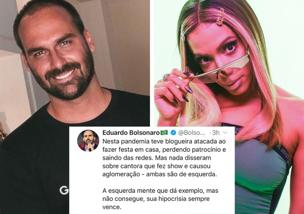 Eduardo Bolsonaro critica show de Anitta na Itália  (Foto: Reprodução/Twitter)