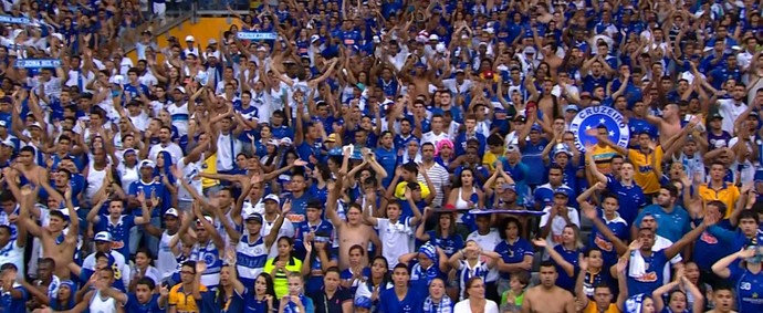 Torcida do Cruzeiro no Mineirão (Foto: Reprodução TV Globo Minas) Torcida do Cruzeiro no Mineirão (Foto: Reprodução TV Globo Minas)