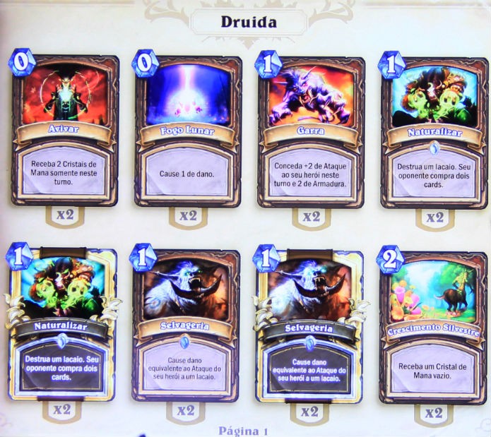 Captura da tela do iPad mostra o texto das cartas em português do Brasil (Foto: Reprodução/Blizzard)