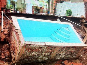 Piscina Construida Em Area De Risco Em Cuiaba Desaba Apos Temporal Mato Grosso G1