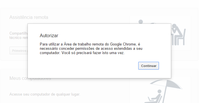 Recurso precisa de autorização para acessar o seu computador (Foto: Reprodução/Helito Bijora)