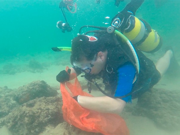 Expedições Urbanas: projeto tira lixo dos mares; Como Será? (Foto: Globo)