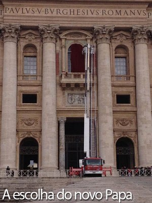 Basílica é preparada para primeira aparição do próximo Papa (Juliana Cardilli/G1)