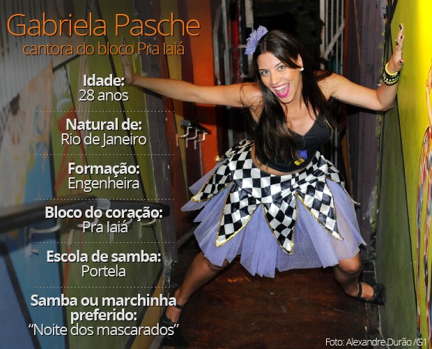 Gabriela Pasche é a cantora do bloco Pra Iaiá, que homenageia a banda Los Hermanos.