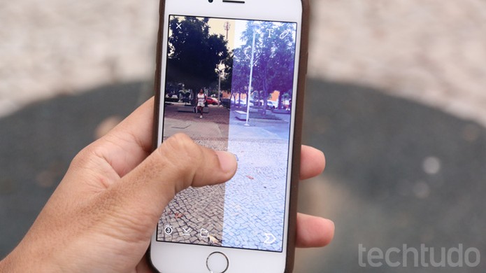 Filtros no Snapchat (Foto: TechTudo / Lucas Mendes) Filtros no Snapchat (Foto: TechTudo / Lucas Mendes)