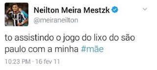 Post polêmico Neilton São Paulo (Foto: Reprodução/Twitter)