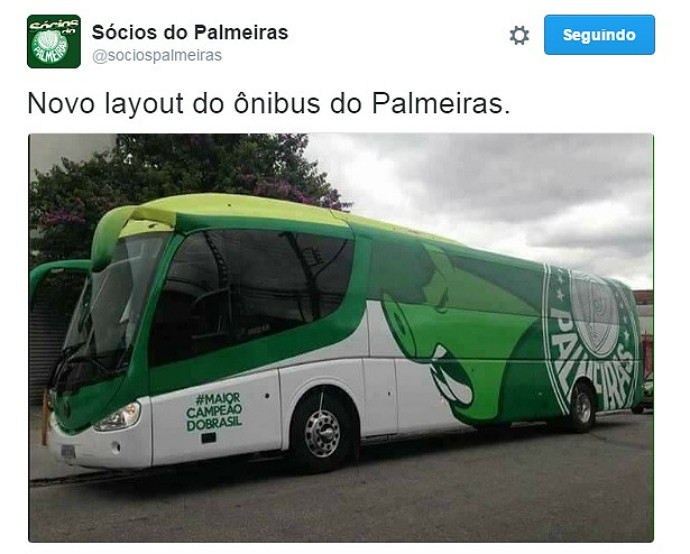 Palmeiras altera desenho e usa porco como mascote também em ônibus