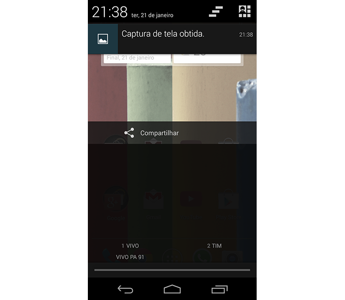 Compartilhe fotos da tela diretamente da área de notificações (Foto: Reprodução/Paulo Alves) (Foto: Compartilhe fotos da tela diretamente da área de notificações (Foto: Reprodução/Paulo Alves))