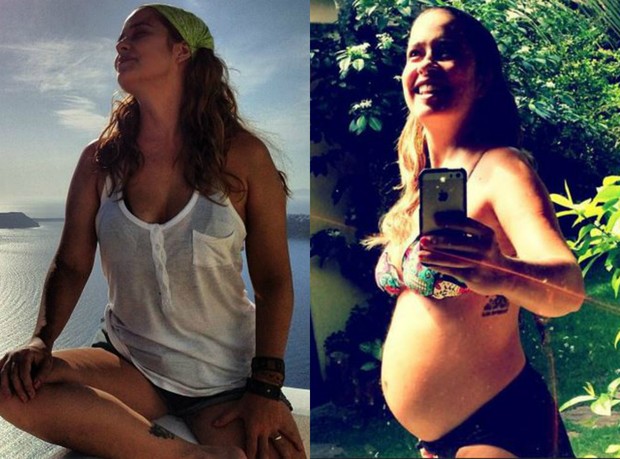 Antes e depois: Paloma Duarteestá na 18ª semana de sua terceira gravidez e diz que engordou quase 10 kg (Foto: Reprodução do Instagram)