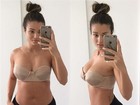 Aryane Steinkopf mostra corpo após gravidez 'Ficando mais magra'