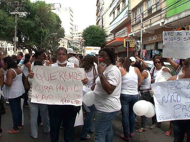 protetso enfermeiros em salvador (Foto: Imagem/ TV Bahia)