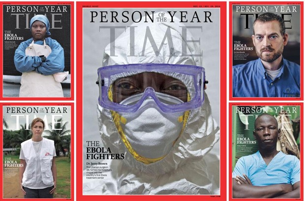 Personalidade do ano escolhida pela revista Time são as equipes de saúde que combatem o vírus ebola (Foto: Reprodução/Twitter/Time)