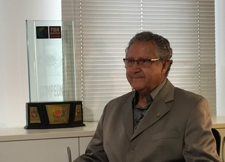Carlos Nunes durante a entrevista na CBB (Foto: Thales Soares)