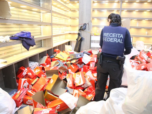 Receita apreende 200 toneladas de mercadorias em shoppings no Brás (Foto: Reprodução/Receita Federal)