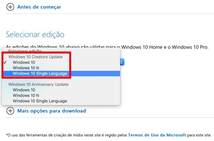 Baixando o Windows 10 Creators Update (Foto: Reprodução/Helito Bijora) 