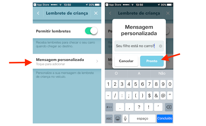 Configuração de mensagem personalizada de alerta de criança no Waze (Foto: Reprodução/Marvin Costa)