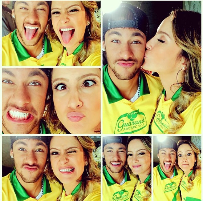 Neymar e Claudia Leitte tiram 'selfie' juntos (Foto: Reprodução/Instagram)