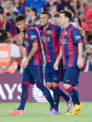 messi neymar daniel alves BARCELONA X LEON (Foto: AFP)