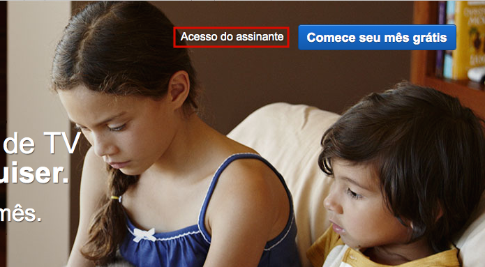 Clicando em Acesso do assinante para entrar no Netflix (Foto: Reprodução/Edivaldo Brito)