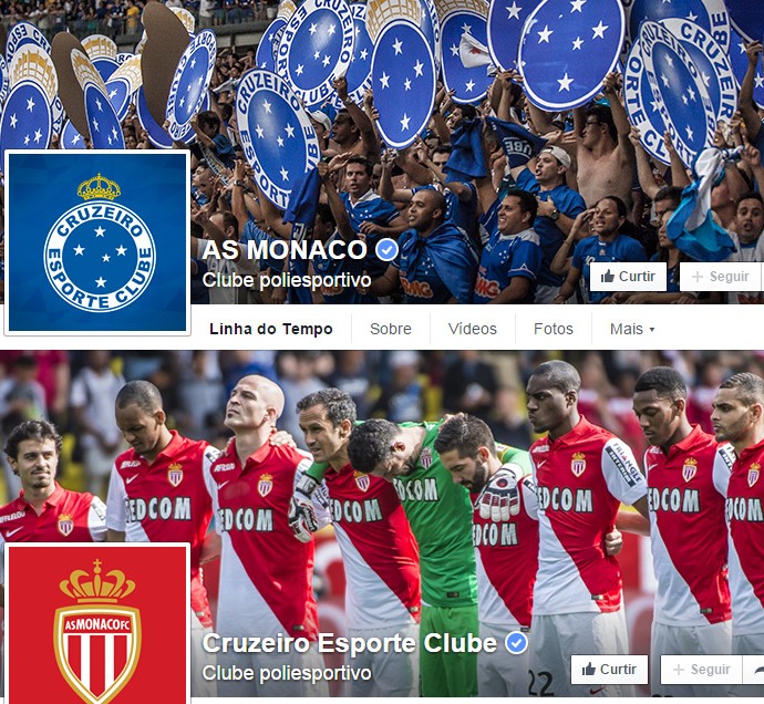 Parceria Cruzeiro e Mônaco (Foto: Reprodução / Facebook)
