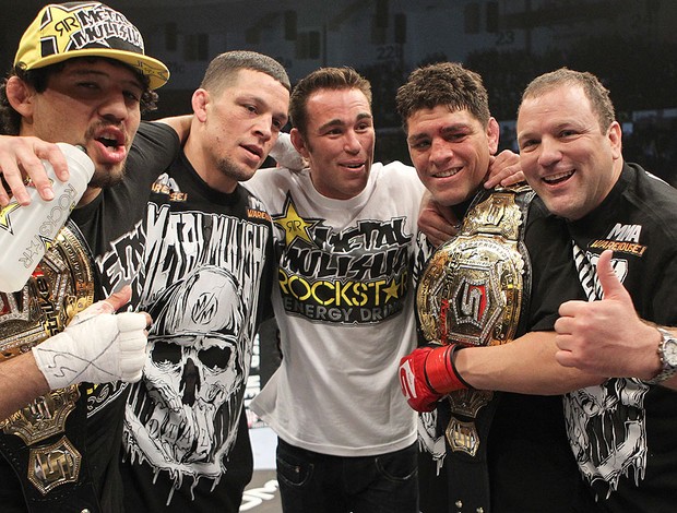 Gilbert Melendez, Nate Diaz, Jake Shields, Nick Diaz e Cesar Gracie, UFC (Foto: Agência Getty Images)